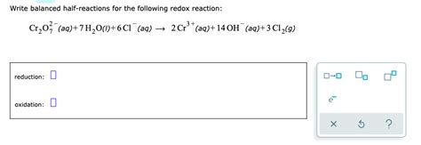 Solved Write balanced half-reactions for the following | Chegg.com