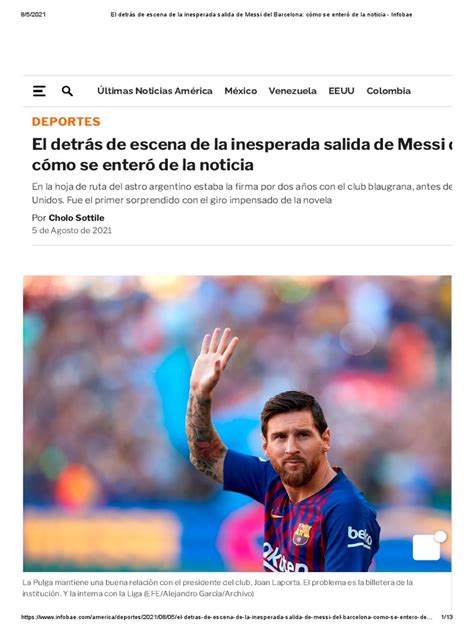 El Detrás De Escena De La Inesperada Salida De Messi Del Barcelona