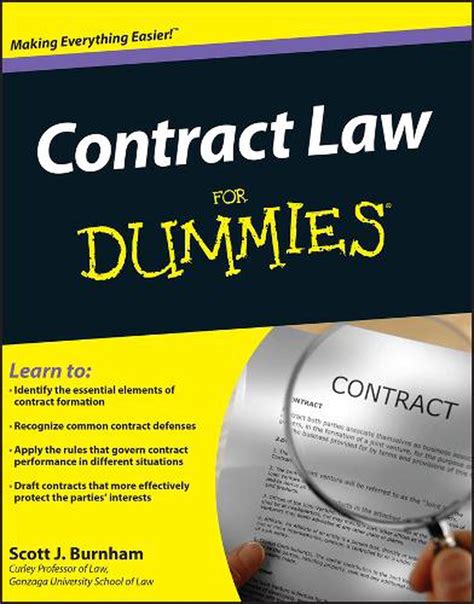 Contract Law For Dummies By Scott J Burnham Paperback