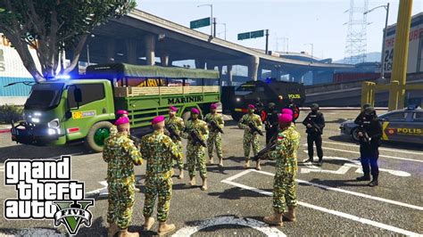 Patroli Pasukan Marinir Dan Brimob Los Santos GTA 5 Mod Polisi