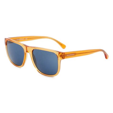 Giorgio Armani Occhiali Da Sole Uomo In Bio Acetato Arancione Blu