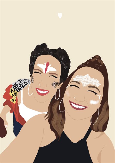 Personalized Portrait Friends Illustration Of 2 People For Etsy