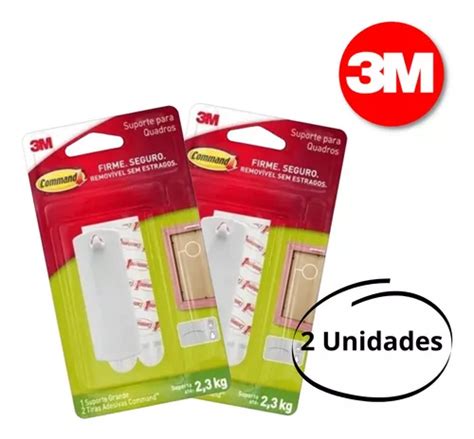 02 Gancho Suporte Para Quadros Command 3m Suporta Até 2 3kg