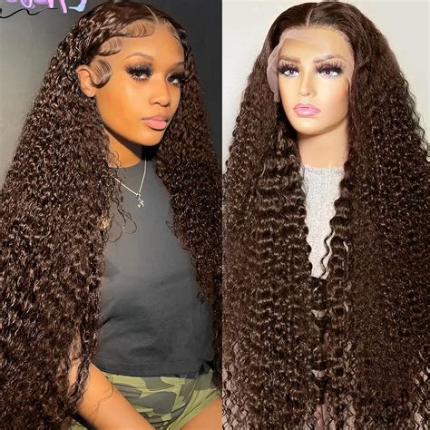 13x6 Chocolate Brown Lace Front Wig Human Hair 28 Inch