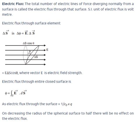 11 Define electric flux Write its SI unit A charge q is enclosed by a ...