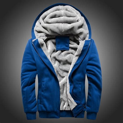 Warm Winter Heavyweight Fleece Hoodies For Men Mens Heavyweight Sherpa