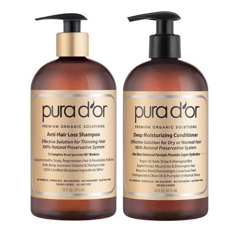 Pura Dor Gold Label Anti Hair Loss 16 Ounce Shampoo And Deep