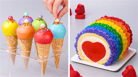 Oddly Satisfying Rainbow Cake Decorating Tutorials Cake Lovers Youtube