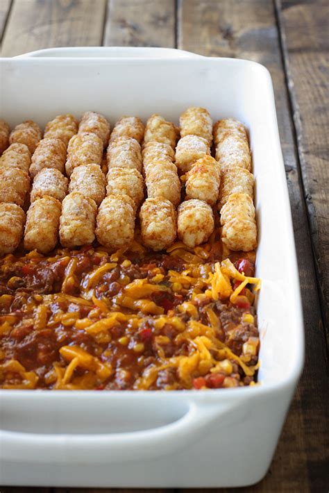 Sloppy Joe Tater Tot Casserole Recipe Easy Dinner Casserole Recipes