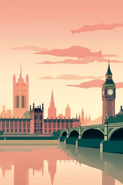 Iconic London Skyline Illustration Premium Ai Generated Vector