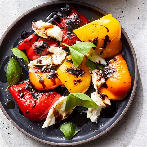 Roasted Bell Pepper Salad With Mozzarella And Basil Recipe Eatingwell