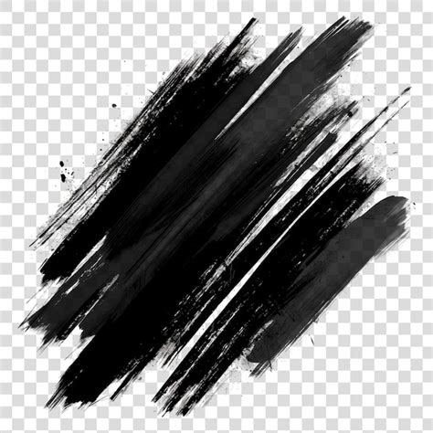 Tinta De Pincel Preta Isolada Em Fundo Transparente Png Psd Premium