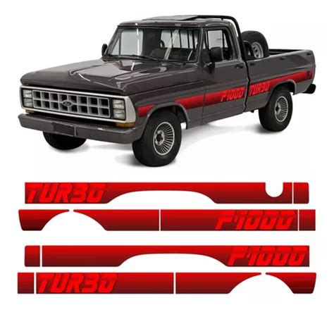 Kit Adesivo Ford F1000 Faixa Lateral 1991 Turbo Vermelho Parcelamento