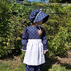 Laura Ingalls Costume, Girl Size 4 Pioneer Costume With Bonnet and ...