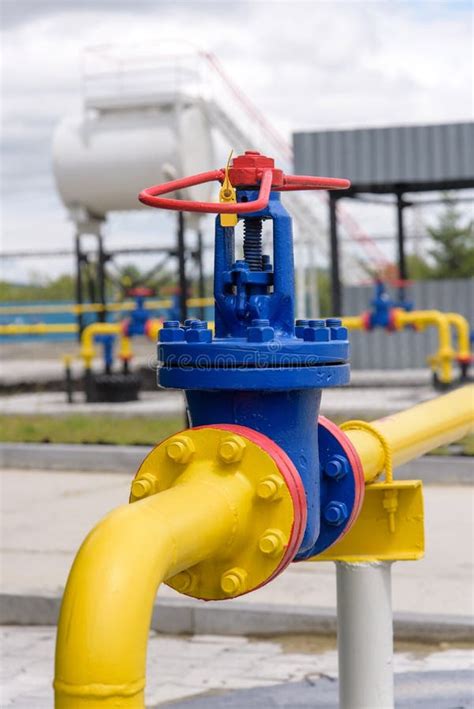 Elements of Natural Gas Compressor Station Equipment Stock Photo ...