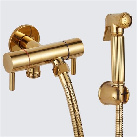 Solid Brass Golden Bidet Bathroom Hand Shower Bidet Toilet Sprayer