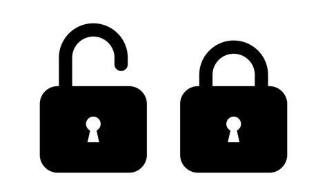 Lock And Unlocked Padlock Icon Vector In Clipart Style Vector