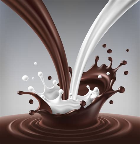 Chocolate and milk splash background vector free download