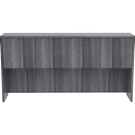 Lorell Essentials 71 W Credenza Hutch Weathered Charcoal Office Depot