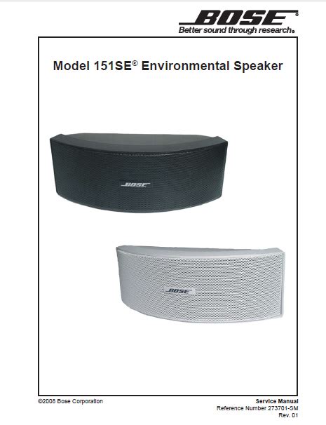 BOSE Model 151SE Environmetal Speaker Service Manual – Electronic ...