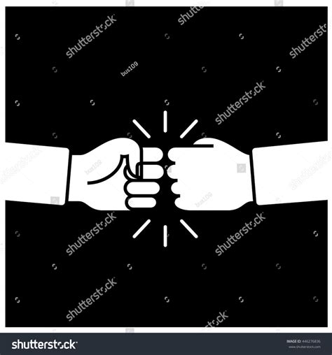 Fist Bump Friendship Sign Black And White Hand Royalty Free Stock