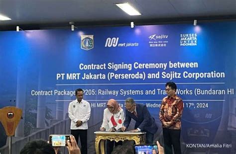 Lanjutkan Pembangunan Fase 2A MRT Jakarta Resmi Gandeng Sojitz Corporation