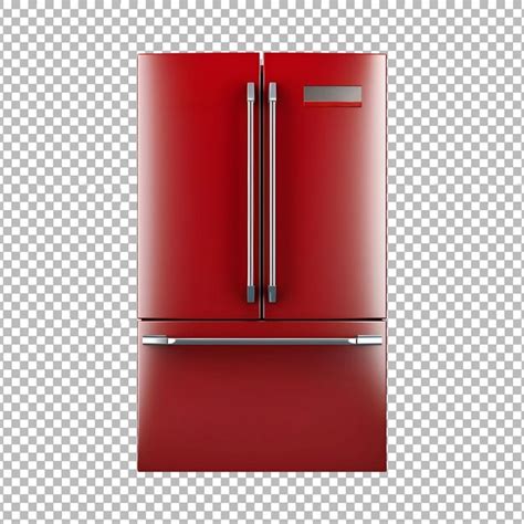 Premium Psd Red Refrigerator Fridge Isolated On Transparent Background