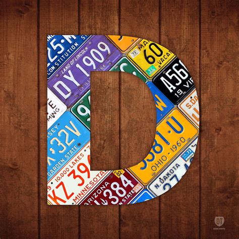 Letter D Alphabet Vintage License Plate Art Mixed Media By Design Turnpike