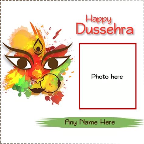 Dussehra Wishes Photo Frame With Name