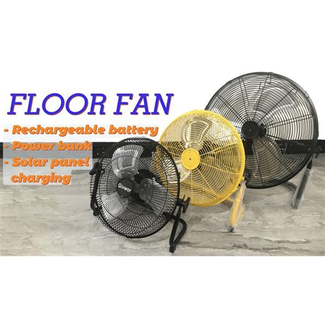 Big Rechargeable Metal Floor Pedestal Fan Solar Tent Fan For Camping Comfort China