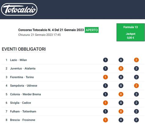 Pronostici Totocalcio N4 Del 21 24 01 2023 I Pronostici Di Mimmo