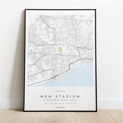 Hull City MKM Stadium Stadium Minimalist Stadium Map Poster