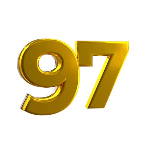 Mental Yellow 97 3D number 11192432 PNG