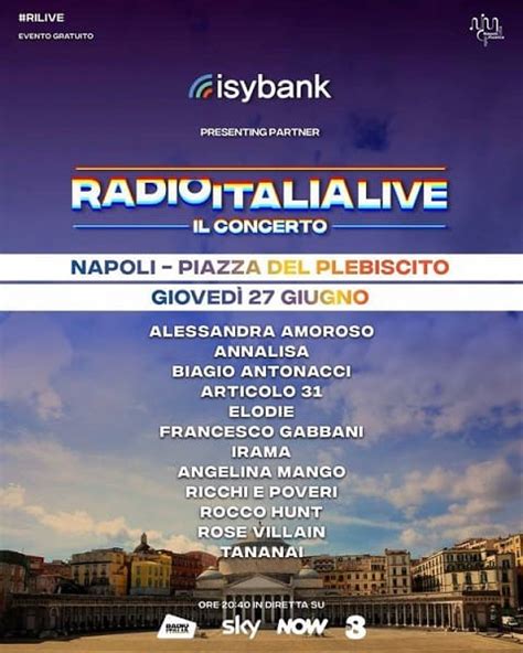 Radio Italia Live Il Concerto L Evento Arriva Il 27 Giugno A Napoli