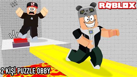 Heronpuppy ve Panda İki Kişi Puzzle Obby Oynuyoruz Panda ile Roblox