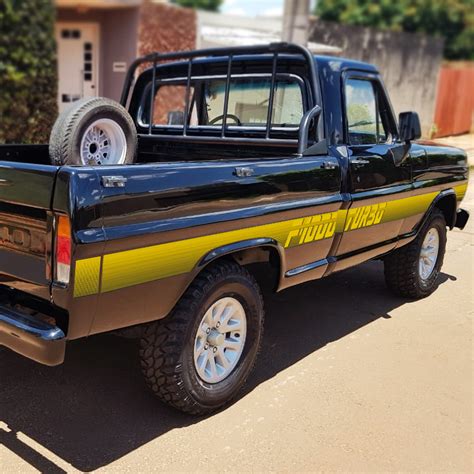 Faixa Lateral F 1000 Turbo 1991 Adesivo Amarelo Cab Simples Sportinox