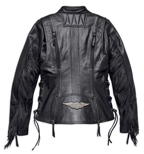 Harley Davidson Women S Boone Fringed Leather Jacket Black Vw