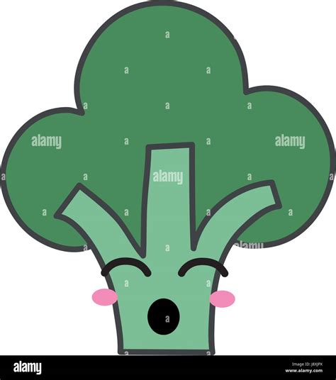 Kawaii Cute Funny Broccoli Vegetable Stock Vector Image And Art Alamy