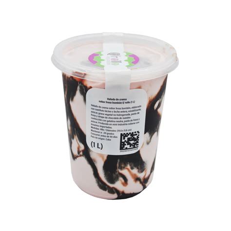 Helado de crema sabor fresa bombón Qrollo 1 L Supermarket 23 es