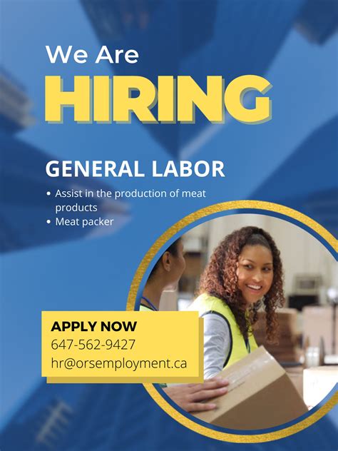 ORS - We are looking for a general labor 👷🏻 Salary: $16.5/hr Shift