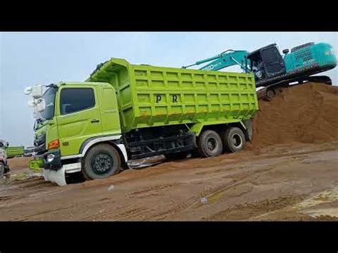 Excavator Loding Pasir Damtruk Hino Hd Youtube