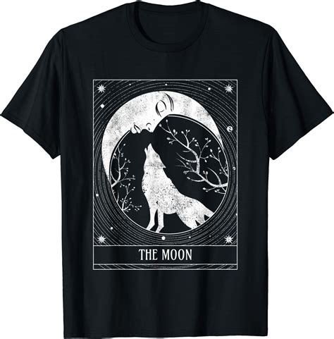 Hot Trending Kiraa Tee With Tarot Card Distressed Crescent Moon And Wolf Unisex S Xl T Shirt