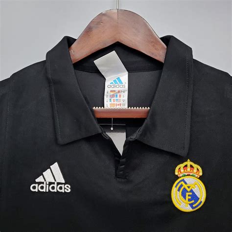 CAMISA RETRÔ REAL MADRID 2002 03 PRETA FUT RETRO