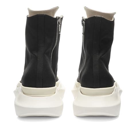 Rick Owens DRKSHDW Cotton Nylon Abstract HI Sneaker Black Milk END