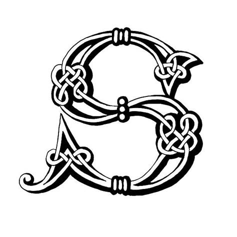 Celtic Lettre S Illustration Vectorielle Style Alphabet Celtique