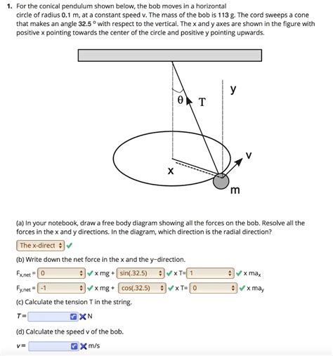 For The Conical Pendulum Shown Below The Bob Moves In A Horizontal