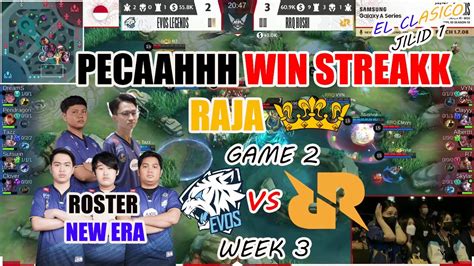 ROSTER NEW ERA EVOS PEMECAH WIN STREAK RRQ HOSHI EVOS LEGENDS VS RRQ