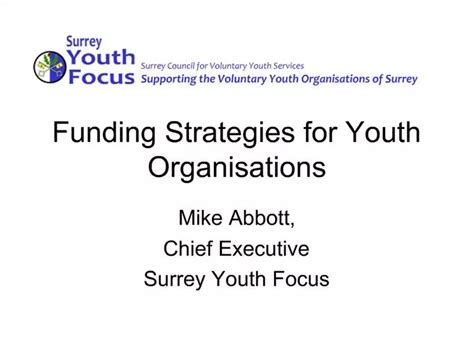 PPT Funding Strategies For Youth Organisations PowerPoint