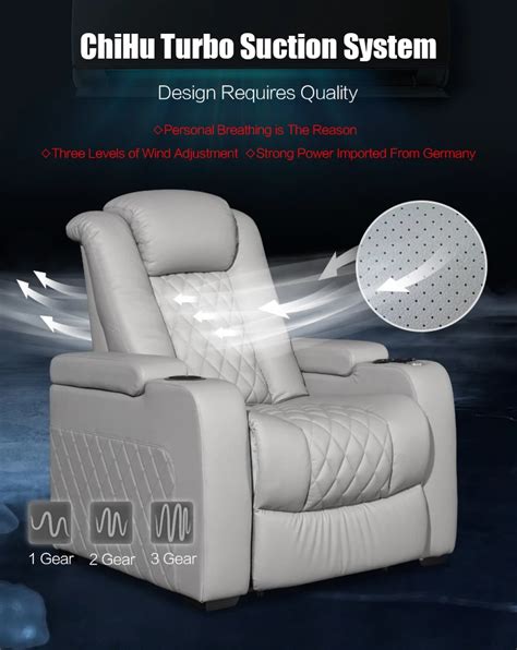 White Color 3seater Electric Cinema Sofa Home Theater Furniture Cinema ...