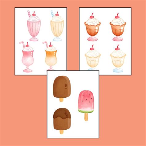 Ice Cream Shop Dramatic Play Pack Pretend Play Set Ice Cream Parlor